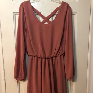 Pink long sleeve dress